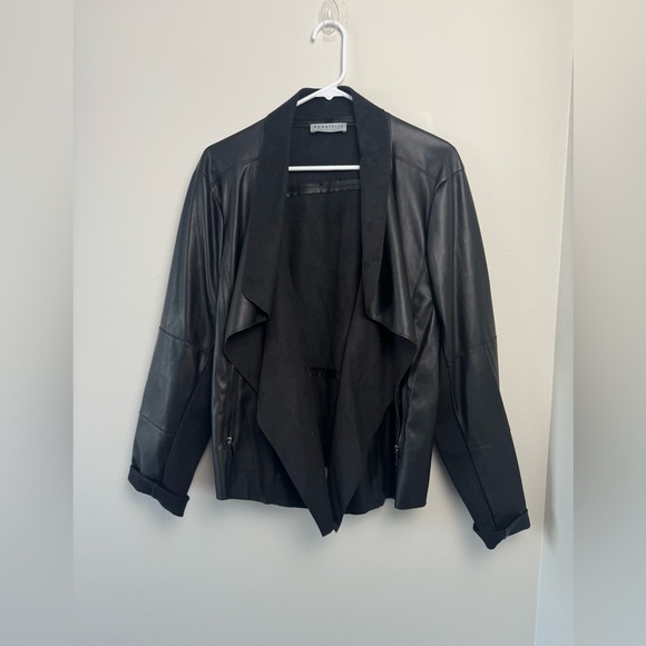 Womens Asymmetric Faux Leather Basic Jacket Size L/XL? - Picture 2 of 7